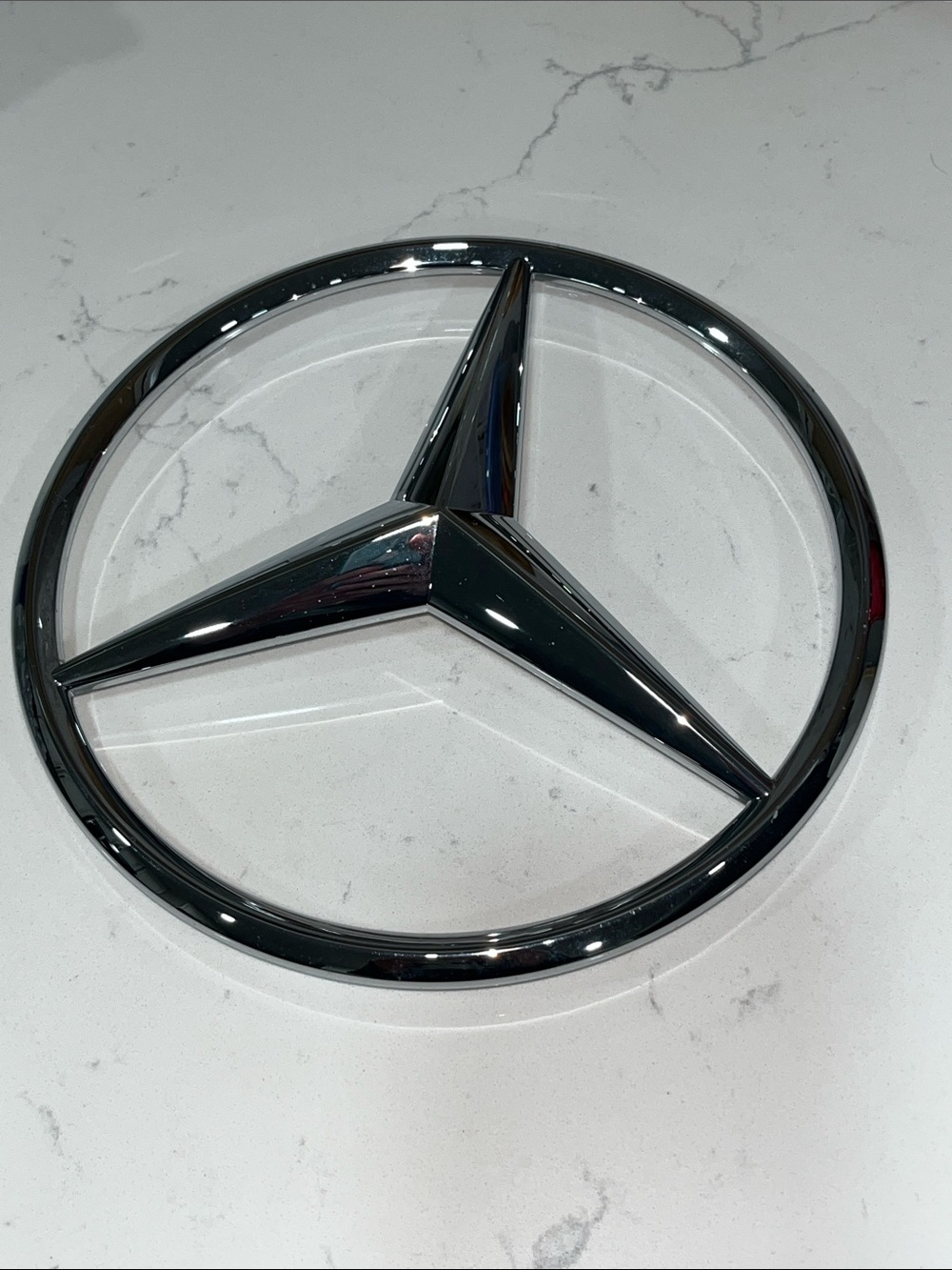 Genuine OEM Mercedes Benz Star Grille Emblem Chrome Silver
